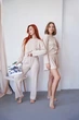 Жіночий домашній комплект трійка кофта шорти та штани Carmen L-XL бежевий - зображення 5