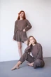 Женский домашний комплект тройка кофта, шорты и брюки Carmen L-XL коричневый - изображение 15