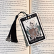 Акриловая закладка с рисунком скелета "The reader" с кисточкой. Закладка для книг. Подарок книголюбам - изображение 1