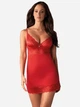 Komplet erotyczny (halka + stringi) Obsessive Lovica 2XL/3XL Red (5901688213308) - obraz 1