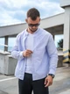 Рубашка мужская летняя в полоску Casual рубашки мужские из хлопка Teamv Голубая XXL - изображение 5