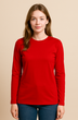 Женский красный лонгслив JHK Lady Comfort, размер XXL, с длинными рукавами и круглым вырезом - изображение 1