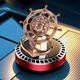 Ароматизатор в машину многоразовый дифузор "Корабельный штурвал" на солнечной батарее,цвет красный - изображение 1