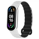 Ремешок Dual-color Magnetic для Xiaomi Mi Band 7/6/5/4/3 White / Black - изображение 1