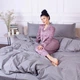 Простынь MirSon полуторная 150x220 см 30-0010 Light Gray Satin Stripe (2200005251317) - изображение 7
