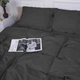 Простирадло MirSon полуторне 150x220 см 30-0012 Dark Gray Satin Stripe (2200005252154) - зображення 1