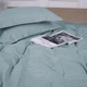 Простынь MirSon полуторная 150x220 см 30-0015 Green Wave Satin Stripe (2200005253427) - изображение 4