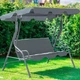 Садовые Качели до 260 кг Трехместные с Навесом Тентом 4Рoints Garden Grey Серая Садовая Качеля для 3 Человек с Козырьком - изображение 3