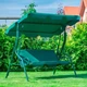 Садовые Качели до 260 кг Трехместные с Навесом Тентом 4Рoints Garden Green Зеленая Садовая Качеля для 3 Человек с Козырьком - изображение 3