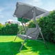 Садовые Качели до 260 кг Трехместные с Навесом Тентом 4Рoints Garden Grey Серая Садовая Качеля для 3 Человек с Козырьком - изображение 9