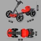 Складной электромобиль на аккумуляторе 6V 4.5Ah с регулируемой рамой Go-Kart Красный - изображение 5