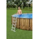 Круглый каркасный бассейн с насосом и тентом Bestway 56725 для дачи 488х122 см на 19480 л Коричневый - изображение 4