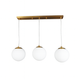 Люстра подвесная золотая с тремя белыми шарами Loft Modern Glass Sneha (9969569856/3) - изображение 1