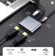 HDMI спліттер type-c на 2хHDMI 2 Port USB C Hub to Dual HDMI 4K 30HZ - зображення 2