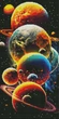 Алмазная мозаика на подрамнике ColorArt 30x60 Планеты TSP1304 + Подарок лак для покрытия - изображение 2