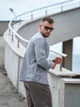 Рубашка мужская в полоску Casual рубашки мужские из хлопка Teamv Серая полоска M - изображение 7