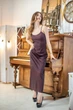 Платье-комбинация макси Felisiya Lingerie Сливовое вино 501-7803 L - изображение 6