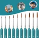 Набор тонких кистей для мелкой детализации и дизайна ногтей Miniature Brushes нейлоновые кисточки для рисования / керамики / росписи на ногтях, 10 шт, бирюзовый (101645169) - изображение 5