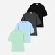 Набор футболок хлопковых длинных мужских Ray Oversize U0104M-4PACK3 S/M 4 шт Светло-зеленый/Голубой/Темно-серый/Черный (RAY2000000038513) - изображение 1
