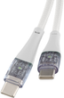 Кабель Qualo USB Type-C – USB Type-C 1.5 м White/Transparent (5907457783362) - зображення 3