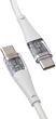 Кабель Qualo USB Type-C – USB Type-C 1.5 м White/Transparent (5907457783362) - зображення 4