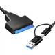 Перехідник USB 3.0 + USB-C на SATA 2.5", для підключення SSD/HDD, до 5 Гбіт/с - зображення 3