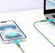 Кабель Qualo USB Type-C – Lightning 1.5 м Green/Transparent (5907457783416) - зображення 5