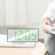 Часы сетевые с датчиком температуры USB Зеленая подсветка VST-898-4 Черный с серым - изображение 1