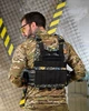 Плитоноска 4 быстрых сброса с напашником и подсумками черная с цветами (93118) - изображение 4