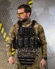 Плитоноска 4 быстрых сброса с напашником и подсумками черная с принтом (93119) - изображение 2