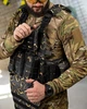Плитоноска 4 быстрых сброса с напашником и подсумками черная с принтом (93119) - изображение 7