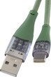 Kabel Qualo USB Type-A – USB Type-C 1.5 m Green/Transparent (5907457783409) - obraz 2