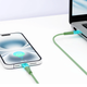 Kabel Qualo USB Type-A – USB Type-C 1.5 m Green/Transparent (5907457783409) - obraz 5