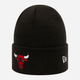 Шапка біні New Era NBA Essential Cuff Knit Bulls 12156075 One Size Чорна (0194088279479) - зображення 2