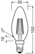 Светодиодная лампа OSRAM Filament B60 5,9W 806Lm 2700K Е14 DIM (4058075654471) - изображение 4