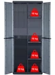 Шафа для зберігання Keter Kis Armadio Portascope Jolly 166х68x39 см темно-сіра пластикова господарська для мітли швабри (241070) - изображение 5