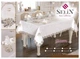 Велюровая скатерть Selin Gizem Set 160×220+8 салфеток кремовая - изображение 1