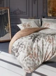 Постільна білизна євро розмір Cotton Box Lux Satin Blatt Gri - зображення 1