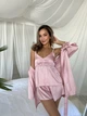 Домашний костюм Christel 4 в 1 халат майка шорты брюки пудра M - изображение 6