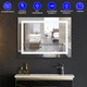 Дзеркало 120x80 см Антизапотівне з LED Touch Сенсором Фасадним підсвічуванням Mixxus Warm MR02-120x80 Скло 5 мм Діммер Зі срібною амальгамою Алюмінієвий каркас Годинник Товщина 3 см (MI6001) - изображение 1