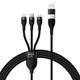 Кабель для ноутбука 100W Baseus Flash Series Two-for-three (2 в 3) Charging Cable 1.2 м Type-C/Lightning/microUSB CASS030101 - зображення 1