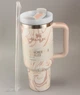Термос термокружка Stanley Quencher H2.0 Tumbler из нержавеющей стали 1,18 л Cream Marble KT6007808 - изображение 4