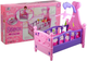 Łóżeczko dla lalek Lean Toys z karuzelą i pościelą (5905884457092) - obraz 2