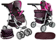 Wózek dla lalek Lean Toys 2 w 1 - z funkcją leżenia i siedzenia Szaro-różowy (5903802452969) - obraz 1