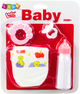 Zestaw akcesoriów dla lalek Lean Toys Smoczek + Butelka + Pielucha + Grzechotka (5905991055679) - obraz 1