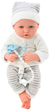 Пупс Lean Toys в одязі з шапочкою White/Grey 35 см (5905991015291) - зображення 3