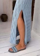 Ажурное летнее платье длинное ART KNIT голубое, L-XL 040556 - изображение 7