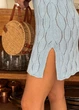 Ажурное летнее платье короткое ART KNIT голубое, M-L 040657 - изображение 8