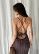 Пляжное платье Кружево ART KNIT кофейное, L-XL 040532 - изображение 7