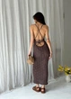 Пляжное платье Кружево ART KNIT кофейное, L-XL 040532 - изображение 9